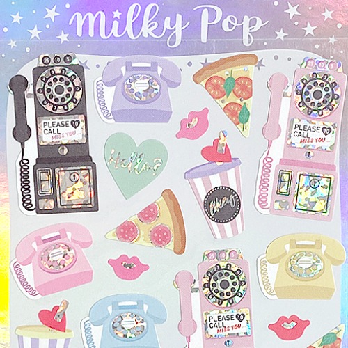 [씰] milky pop 밀키 팝 스티커 / 전화