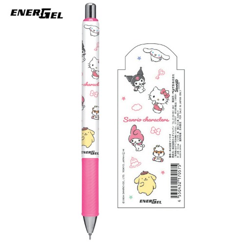 [펜] 펜텔 에너겔 캐릭터 볼펜 0.5mm / 산리오 캐릭터즈 화이트 핑크