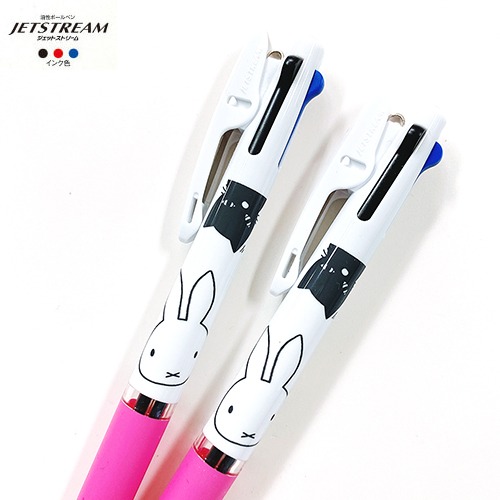 [펜] 미피 제트스트림 3색 볼펜 : 미피와 고양이 핑크