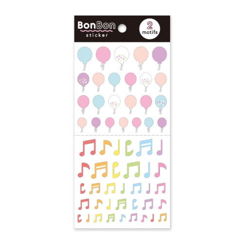 [씰] 마인드웨이브 BON BON 2디자인 스티커 : 풍선 &amp; 음표