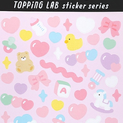 [씰] 토핑 랩 스티커 : 베이비 핑크