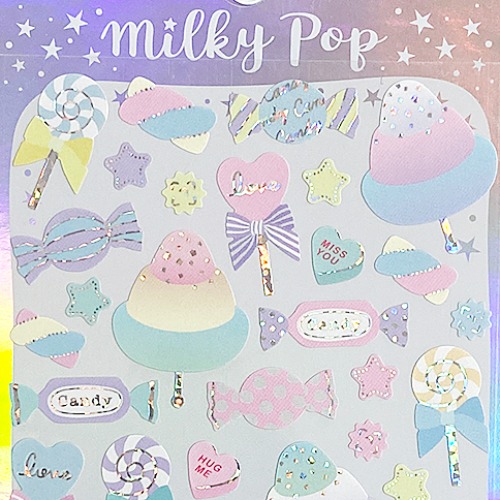 [씰] milky pop 밀키 팝 스티커 / 솜사탕