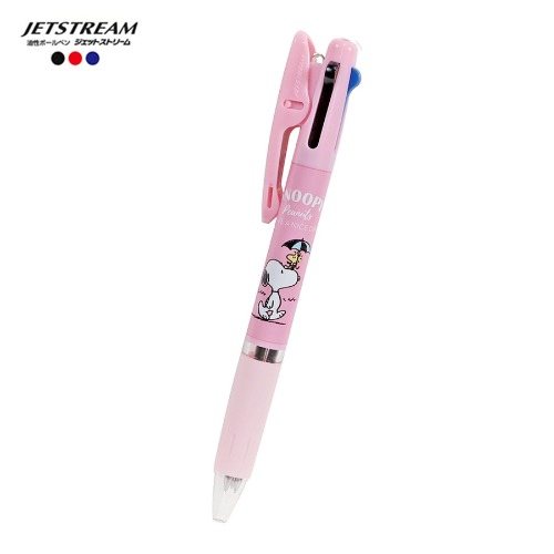 [펜] uni 스누피 제트스트림 3색 볼펜 / 핑크 우산